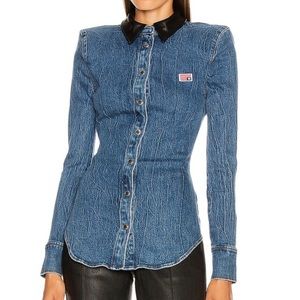 ALEXANDER WANG
Leather Collar Denim Shirt